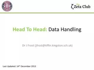 Head To Head: Data Handling