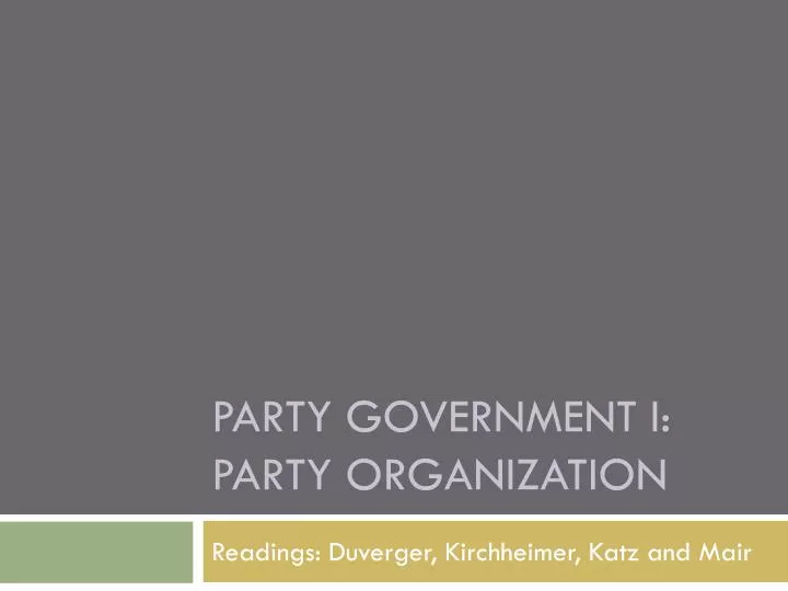 party government i party organization