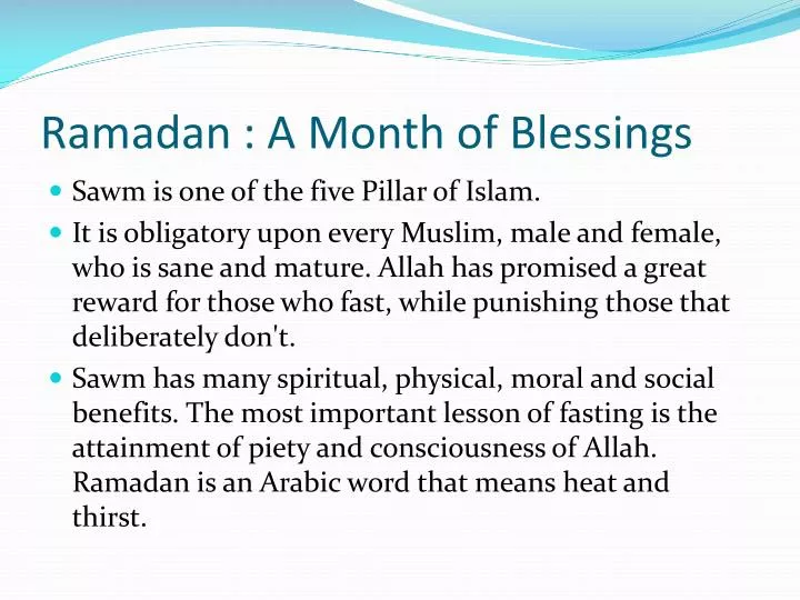 ramadan a month of blessings