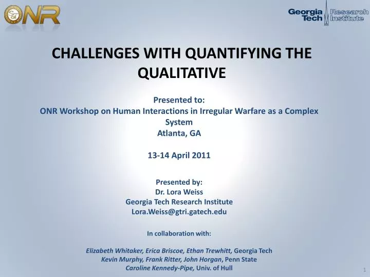 challenges with quantifying the qualitative