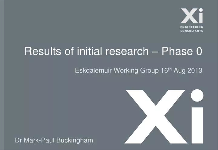results of initial research phase 0