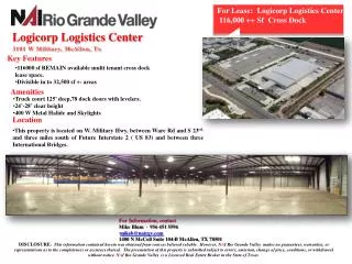 Logicorp Logistics Center 3101 W Military, McAllen, Tx