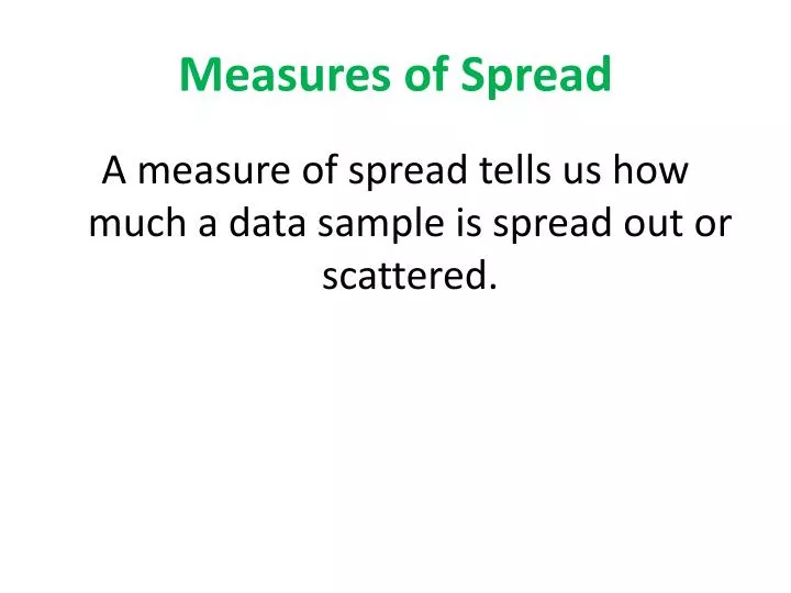 measures of spread