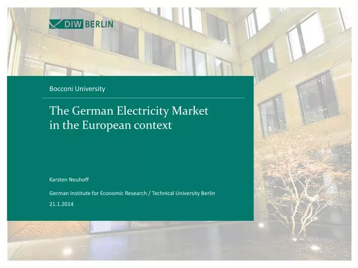 the german electricity market in the european context