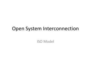 Open System Interconnection