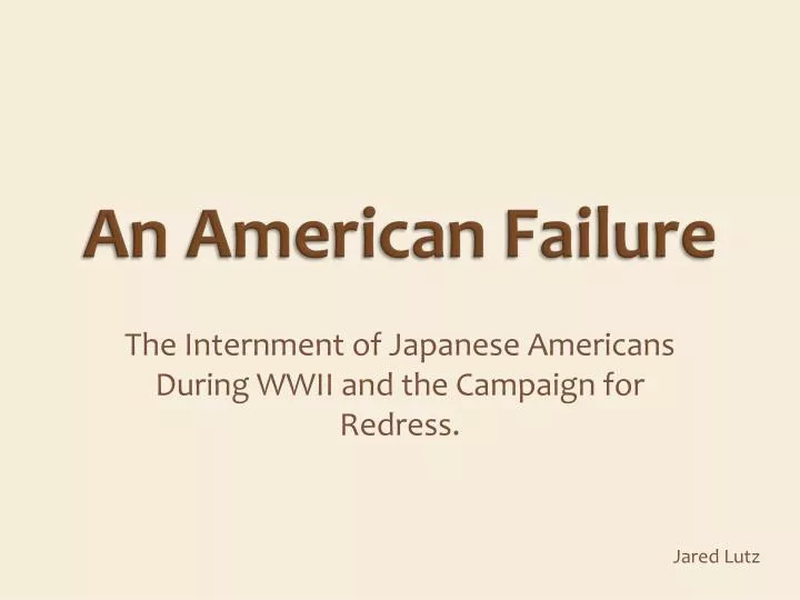 an american failure