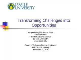 Transforming Challenges into Opportunities