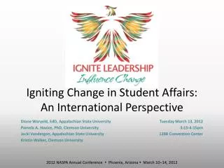 Igniting Change in Student Affairs: An International Perspective