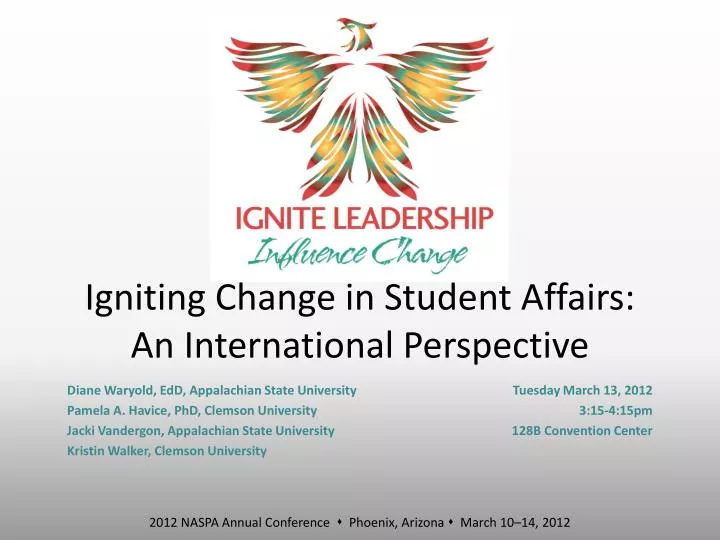 igniting change in student affairs an international perspective