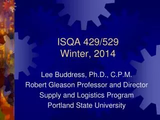 ISQA 429/529 Winter, 2014