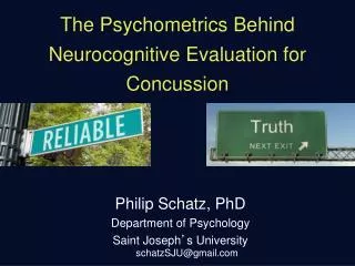 The Psychometrics Behind Neurocognitive Evaluation for Concussion