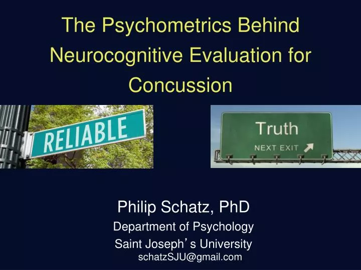 the psychometrics behind neurocognitive evaluation for concussion