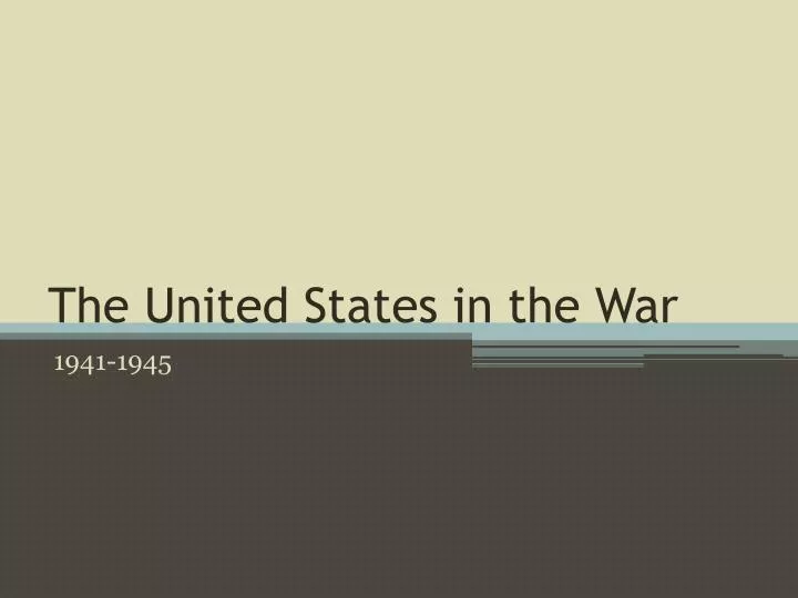 the united states in the war