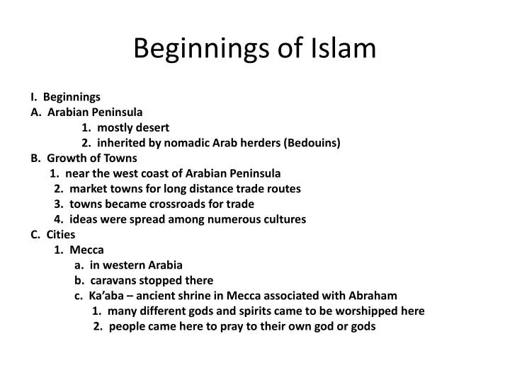 beginnings of islam