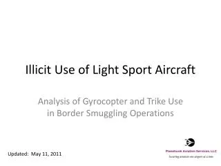 Illicit Use of Light Sport Aircraft