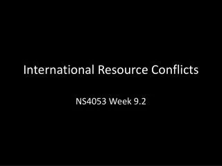 International Resource Conflicts