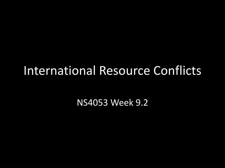 international resource conflicts
