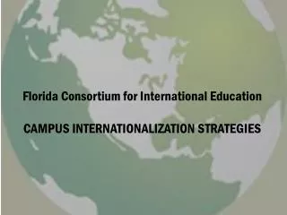 Florida Consortium for International Education CAMPUS INTERNATIONALIZATION STRATEGIES