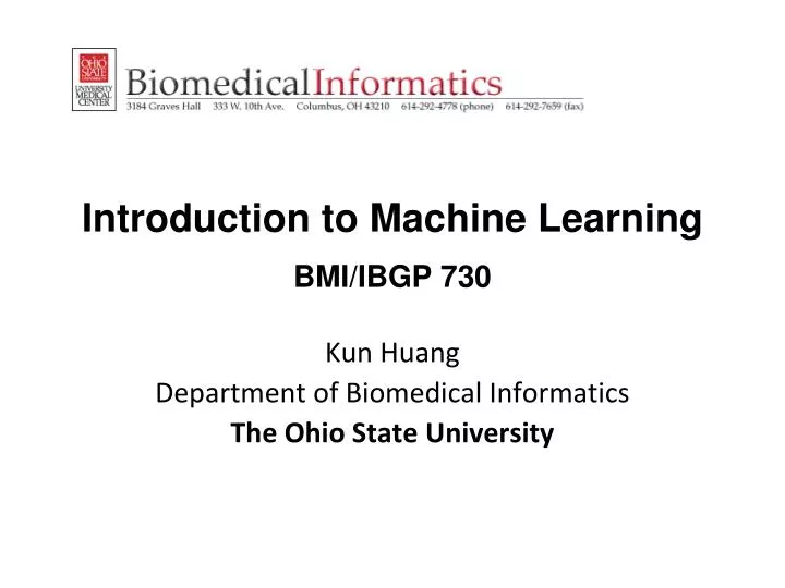 introduction to machine learning bmi ibgp 730