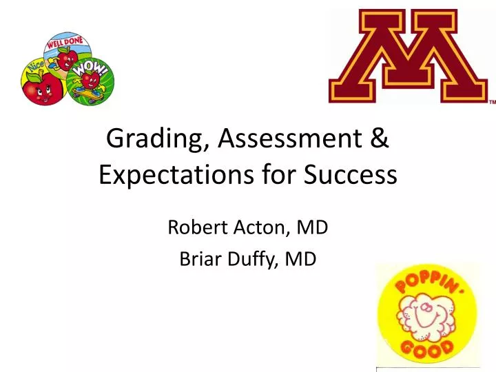 grading assessment expectations for success