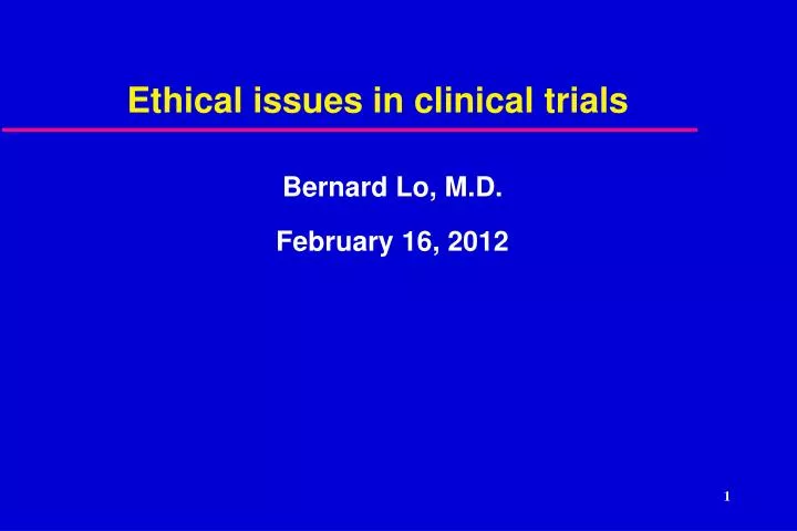 ethical issues in clinical trials