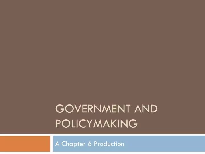 government and policymaking