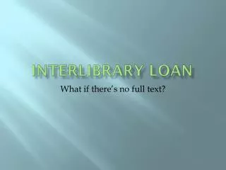 interlibrary loan