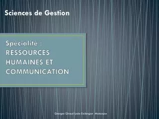 sp cialit ressources humaines et communication