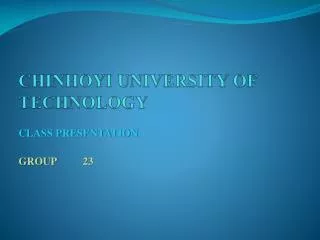 CHINHOYI UNIVERSITY OF TECHNOLOGY