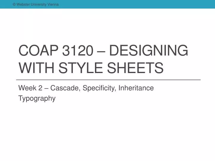coap 3120 designing with style sheets