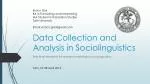 Data Collection and Analysis in Sociolinguistics