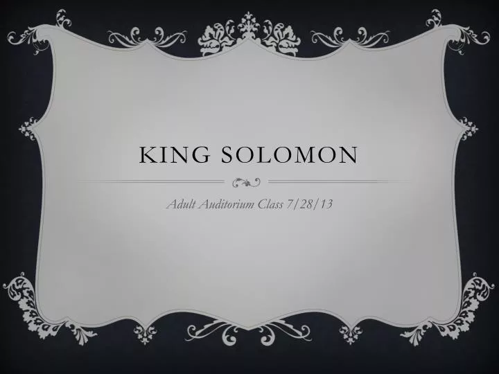 king solomon