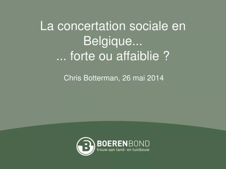 la concertation sociale en belgique forte ou affaiblie