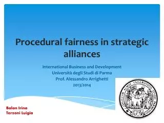 Procedural fairness in strategic alliances