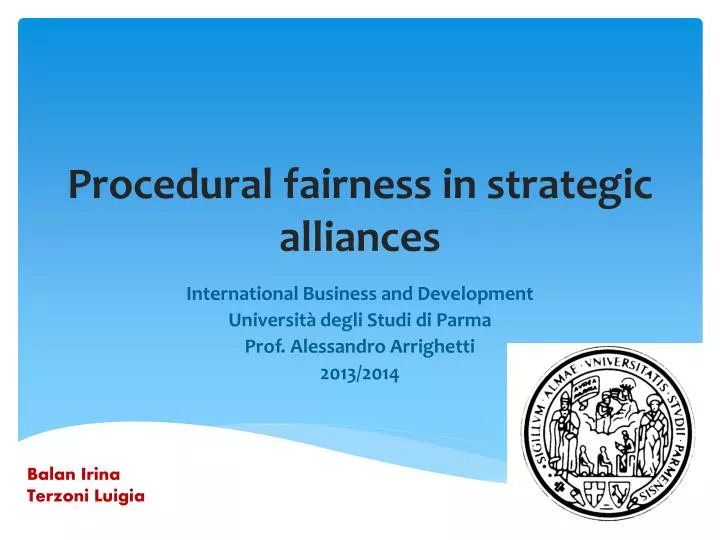 procedural fairness in strategic alliances