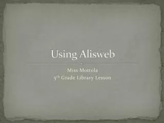Using Alisweb