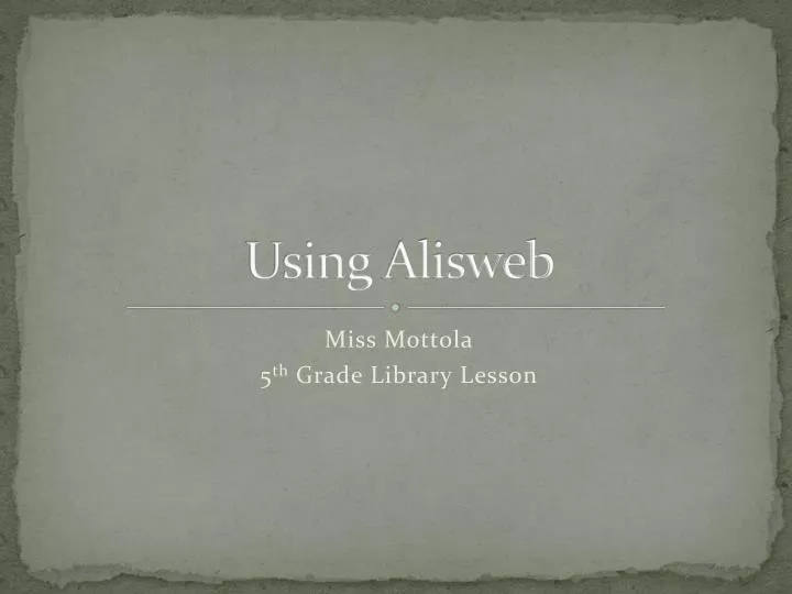 using alisweb