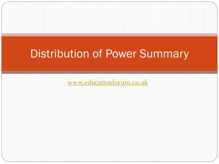distribution of power summary