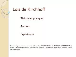 lois de kirchhoff