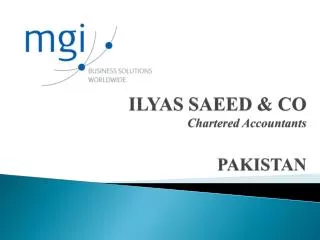 ILYAS SAEED &amp; CO Chartered Accountants PAKISTAN