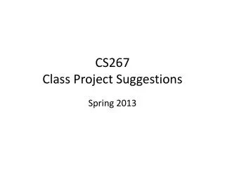 CS267 Class Project Suggestions