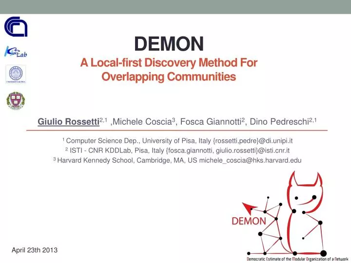 demon a local first discovery method for overlapping communities