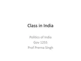 Class in India
