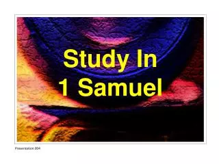 Study In 1 Samuel