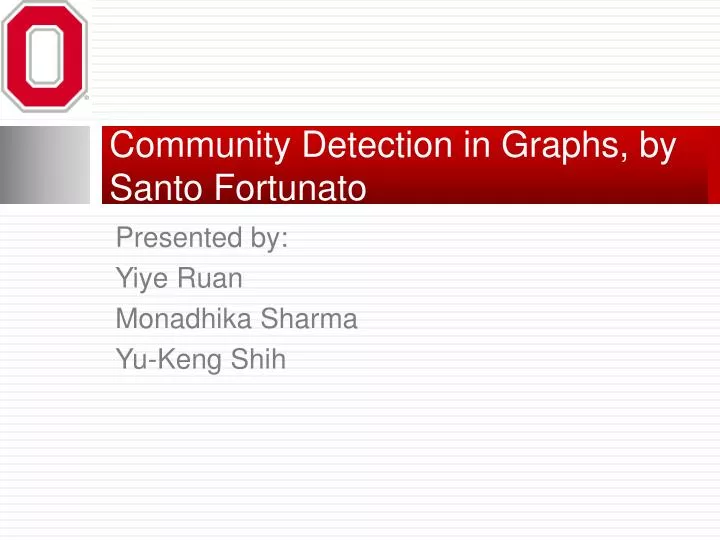 community detection in graphs by santo fortunato