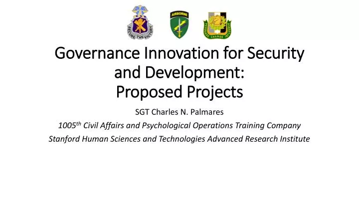 governance innovation for security and development proposed projects