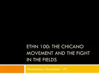 ETHN 100: The Chicano Movement and the Fight in the Fields