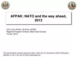 AFPAK: NATO and the way ahead, 2013