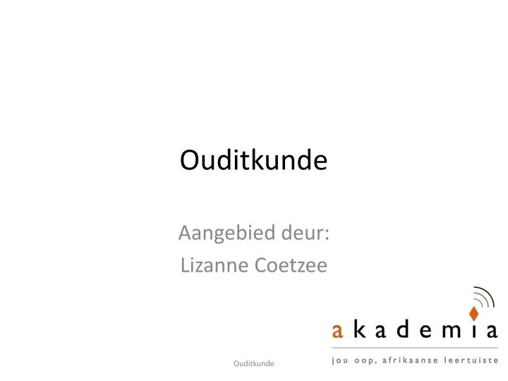 ouditkunde