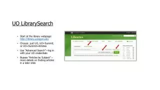 UO LibrarySearch